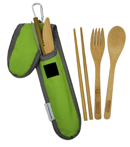 Bamboo Travel Utensil Set Summer Green